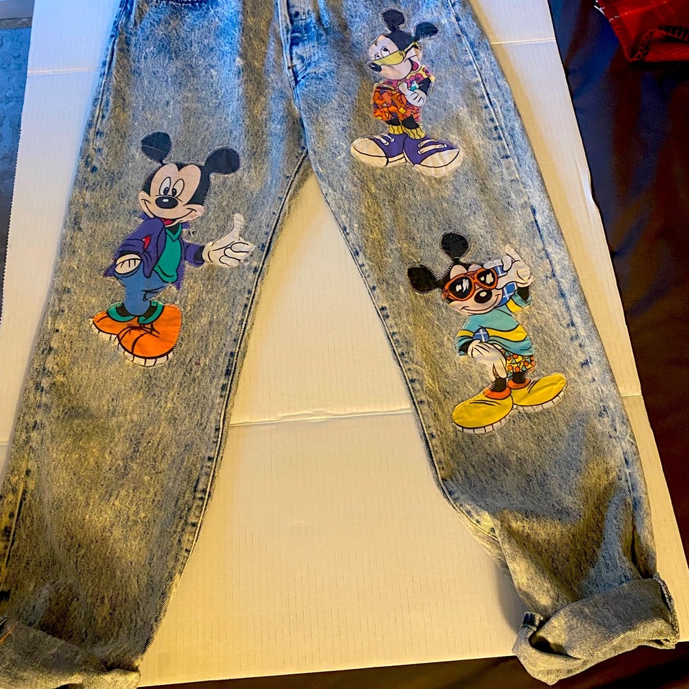 Levi’s Disney’s Mickey Mouse distressed jeans.